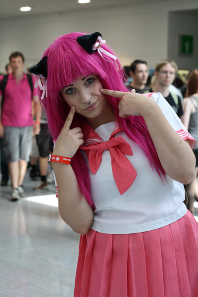 Cosplayerin auf der gamescom 2013: Süß und Einzelhandelskauffrau.