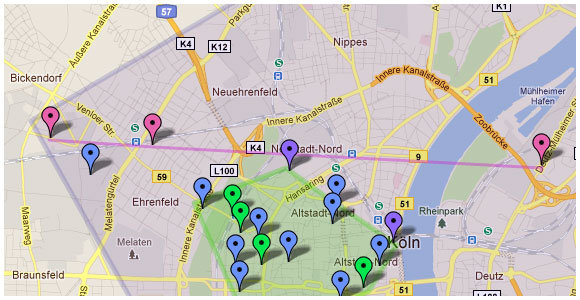 Kölner Netz Events kartographiert